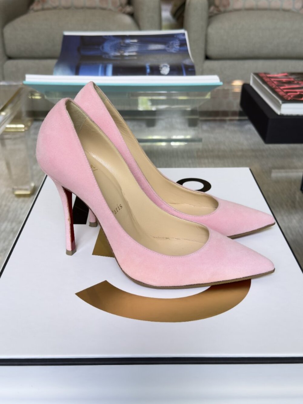 Christian Louboutin Decoltish 100 Suede Heels - Dolly - Size 37